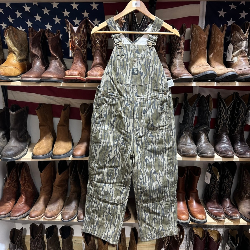 Carhartt Camo Bottomlands Hunting Insulated Overalls Canvas boys Size 10 Bibs